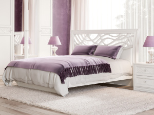 Фото кровать 1600 без основания джулия (белый) Любимый Дом
