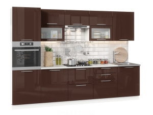 Фото софия олива модульная кухня, глянец горький шоколад, к. белый Интерьер-центр