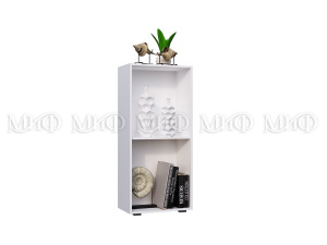Фото рио шкаф-стекло, белый глянец холодный МИФ