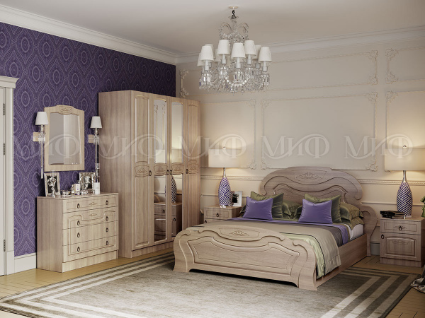 Фото александрина набор мебели для спальни №2, ясень, ясень МИФ