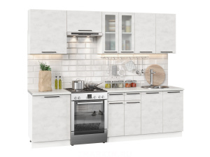 Фото нувель модульная кухня, бетон белый, к. белый Интерьер-центр