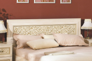 Фото кровать 1600 (без основания) александрия (кожа ленто/рустика) Любимый Дом
