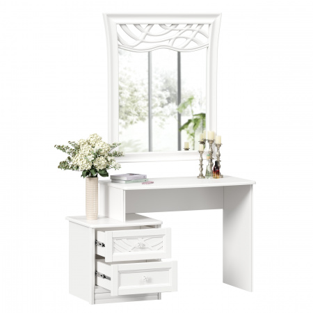 Фото столик туалетный с зеркалом ппу джулия (белый) Любимый Дом