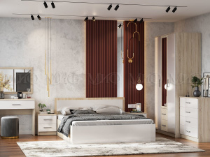 Фото мартина модульная спальня, белый глянец, сонома МИФ