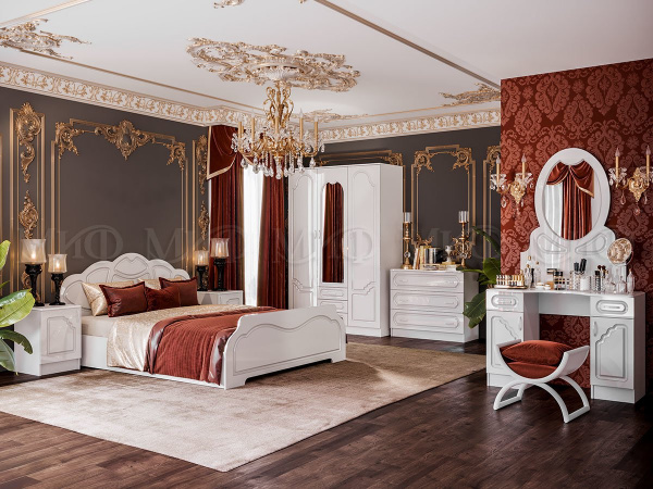 Фото гармония набор мебели для спальни №1, белый глянец, белый МИФ