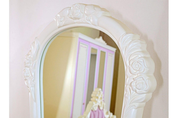 Фото зеркало напольное в декоративной раме классика (алебастр матовый) Любимый Дом