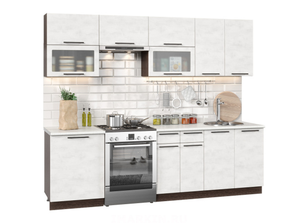 Фото нувель модульная кухня, бетон белый, к. венге Интерьер-центр