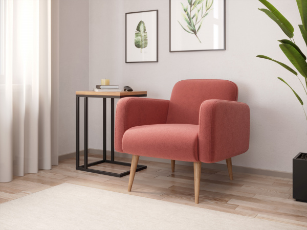 Фото кресло уилбер (тёмно-розовый, ткань uni idea 1032) Любимый Дом