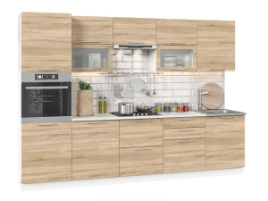 Фото софия олива модульная кухня, дуб сонома, к. белый Интерьер-центр