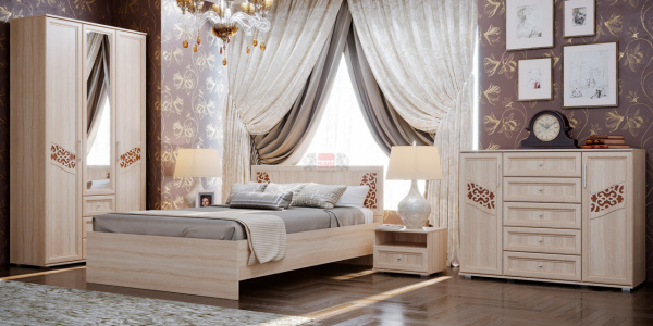Фото ольга-14 набор мебели для спальни №1, дуб сонома/дуб сонома Фант
