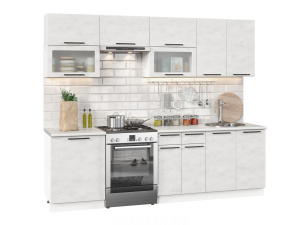 Фото нувель модульная кухня, бетон белый, к. белый Интерьер-центр