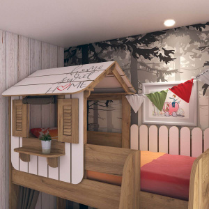 Фото детская спальня №1 оливер (белый/дуб золотой) Любимый Дом